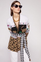 Drexcode - White cardigan with animal print - Hayley Menzies - Sale - 2
