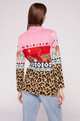 Drexcode - Pink cardigan with animal print - Hayley Menzies - Rent - 3