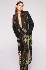 Drexcode - Black duster coat with tiger print - Hayley Menzies - Sale - 2
