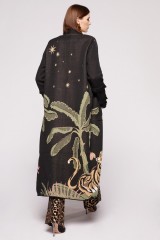 Drexcode - Black duster coat with tiger print - Hayley Menzies - Sale - 4