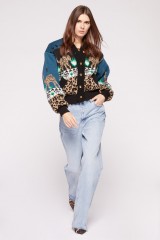 Drexcode - Blue animalier bomber  - Hayley Menzies - Sale - 2