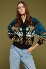 Drexcode - Blue animalier bomber  - Hayley Menzies - Sale - 4