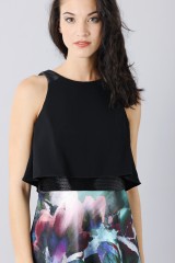 Drexcode - Crop top and floral printed skirt dress  - Theia - Rent - 6