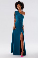 Drexcode - Dark teal dress with applications - Kathy Heyndels - Sale - 6