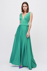 Drexcode - Long green satin dress - Kathy Heyndels - Rent - 1
