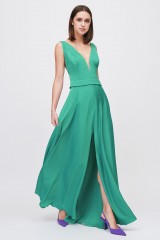 Drexcode - Long green satin dress - Kathy Heyndels - Rent - 2