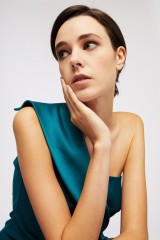Drexcode - One-shoulder long teal dress - Kathy Heyndels - Rent - 4