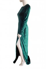 Drexcode - Green velvet dress - Kathy Heyndels - Rent - 3