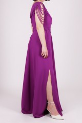 Drexcode - Purple one shoulder dress - Kathy Heyndels - Rent - 7