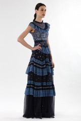 Drexcode - Long dress with flounces and floral embroidery - Needle&Thread - Rent - 2