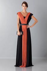 Drexcode - Long dress with central silk insert - Vionnet - Sale - 1