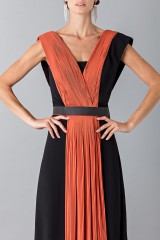 Drexcode - Long dress with central silk insert - Vionnet - Sale - 5