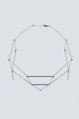 Drexcode - Rhodium-plated necklace in the shape of origami - Noshi - Sale - 2