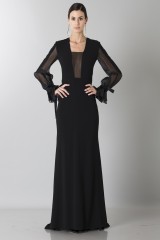 Drexcode - Silk dress with long sleeve and transparent neckline  - Ports 1961 - Sale - 1