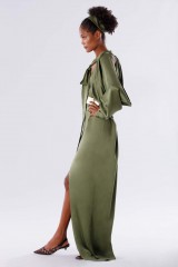 Drexcode - Olive dress with batwing sleeves - Rhea Costa - Rent - 5