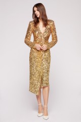 Drexcode - Dress in degradé gold sequins - Badgley Mischka - Rent - 1