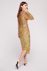 Drexcode - Dress in degradé gold sequins - Badgley Mischka - Rent - 3