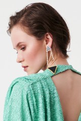 Drexcode - Triangle earrings in rhinestones and resin - Sharra Pagano - Sale - 1