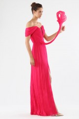 Drexcode - Off-shoulder fuchsia dress with slit  - Cristallini - Sale - 3
