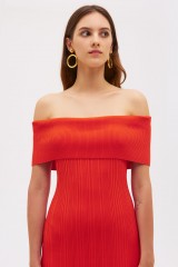 Drexcode - Red off shoulder dress - Self-portrait - Rent - 3