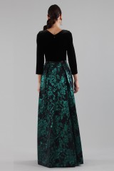 Drexcode - Dress with long sleeves and brocaded skirt - Theia - Sale - 5