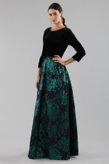 Drexcode - Dress with long sleeves and brocaded skirt - Theia - Sale - 3