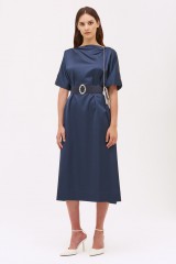 Drexcode -  Blue satin dress - Thomas Lee - Rent - 1