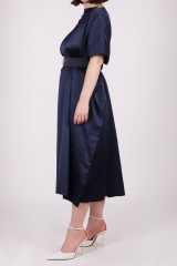 Drexcode - Blue satin dress - Thomas Lee - Sale - 4