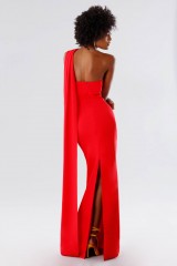 Drexcode - One-shoulder red dress with drapery - Tot-Hom - Sale - 7