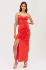 Drexcode - Orange fitted dress - Victoria Beckham - Rent - 4