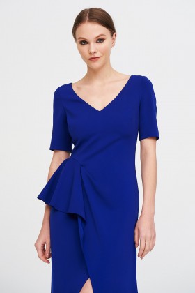Dress with slit and ruffles - Badgley Mischka - Sale Drexcode - 2