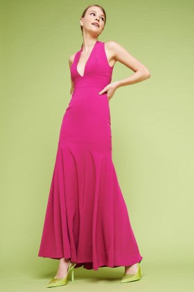 Fuchsia fitted long dress - Milly - Sale Drexcode - 2