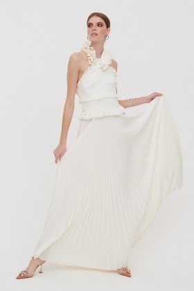 Long white dress with ruffles - Antonio Berardi - Rent Drexcode - 2