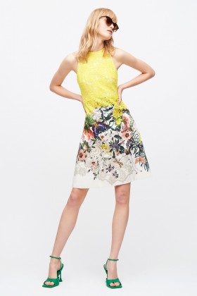Lace and floreal short dress - Monique Lhuillier - Rent Drexcode - 1
