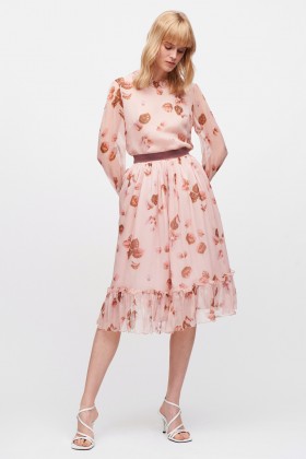Pink dress with floral pattern and rouches - Luisa Beccaria - Sale Drexcode - 1