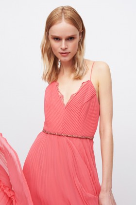 Pleated dress with lace - Badgley Mischka - Sale Drexcode - 2