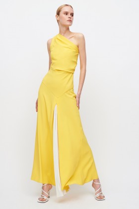  Yellow one-shoulder dress with front train - Vionnet - Rent Drexcode - 1