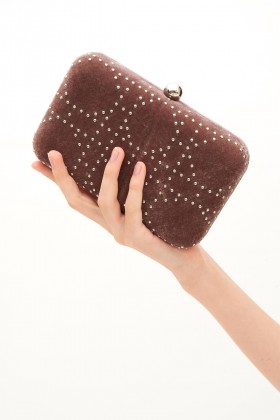 Caramel clutch with studs  - Anna Cecere - Sale Drexcode - 1