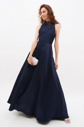 Blue dress with a back teardrop neckline - ML - Monique Lhuillier - Rent Drexcode - 2