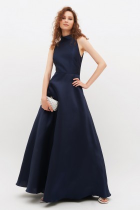 Blue dress with a back teardrop neckline - ML - Monique Lhuillier - Sale Drexcode - 1