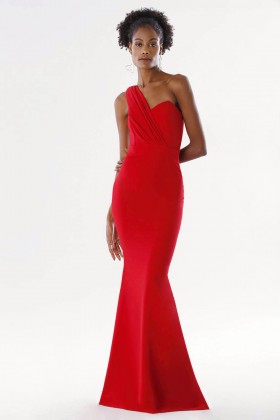 One-shoulder red mermaid dress - Rhea Costa - Sale Drexcode - 1