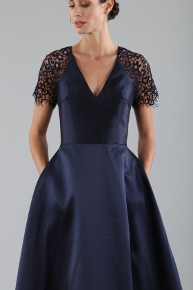 Blue dress with a back teardrop neckline - ML - Monique Lhuillier - Sale Drexcode - 2