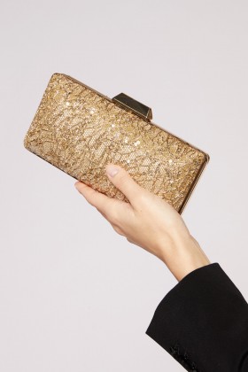 Gold embroidered clutch - E.M. - Sale Drexcode - 2