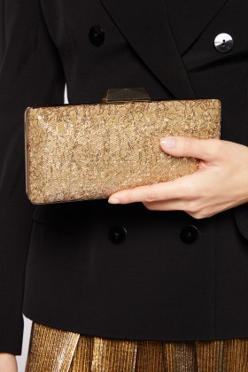 Gold embroidered clutch - E.M. - Rent Drexcode - 1