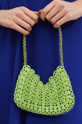 Lime metal mesh handbag - Anna Cecere - Rent Drexcode - 1