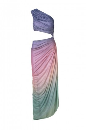 One-shoulder multicolor draped dress - Baobab - Sale Drexcode - 1