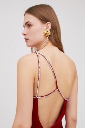 One-shoulder red midi dress - For Love and Lemons - Rent Drexcode - 2