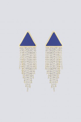 Triangle earrings in rhinestone and resin  - Sharra Pagano - Rent Drexcode - 2