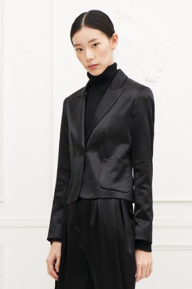 Glossy black jacket - Giuliette Brown - Rent Drexcode - 1
