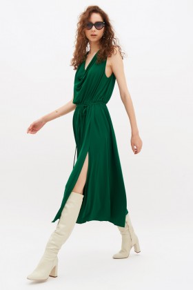 Green dress with slit - Halston - Rent Drexcode - 1
